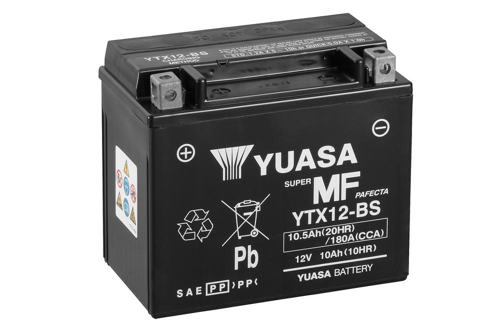 Yuasa YTX12 AGM 10Ah Motorradbatterie (DIN 51012)